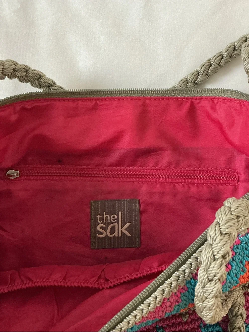 The Sak Multicolor Zigzag Crochet Tote with Purple Base - Picture 8 of 15